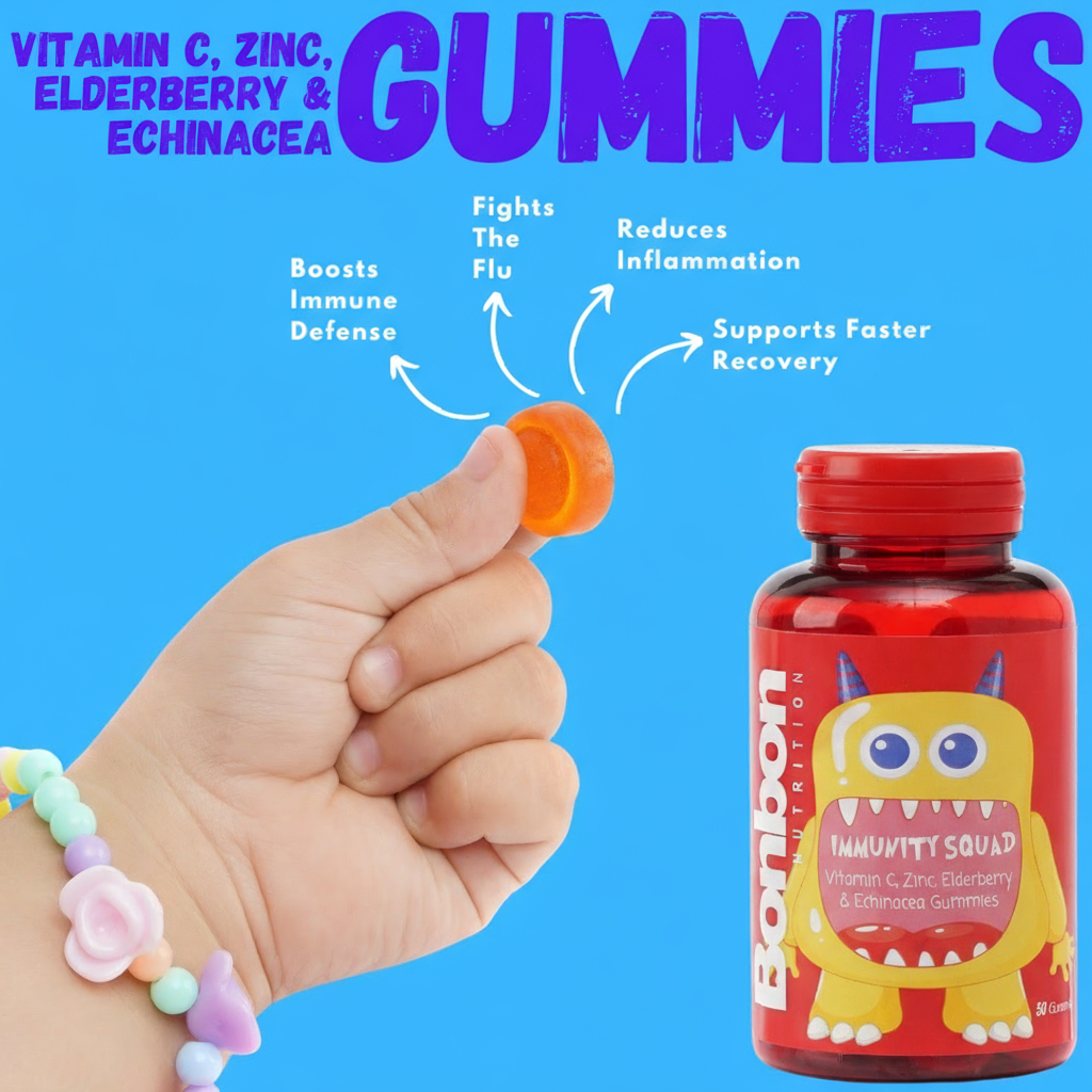IMMUNITY SQUAD - Vitamin C, Zinc, Elderberry & Echinacea Gummies